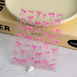 1pcs 5D Sweet Bow Nail Sticker Kawaii Pink Black White Long Ribbon Bowknot Self Adhesive Nail Art Stickers Decoration Decals DIY