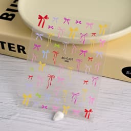 1pcs 5D Sweet Bow Nail Sticker Kawaii Pink Black White Long Ribbon Bowknot Self Adhesive Nail Art Stickers Decoration Decals DIY