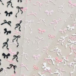 1pcs 5D Sweet Bow Nail Sticker Kawaii Pink Black White Long Ribbon Bowknot Self Adhesive Nail Art Stickers Decoration Decals DIY