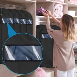 5PCS Dustproof Clothing Covers Waterproof Clothes Dust Cover Coat Suit Dress Protector Hanging Garment Bags Closet Organizer