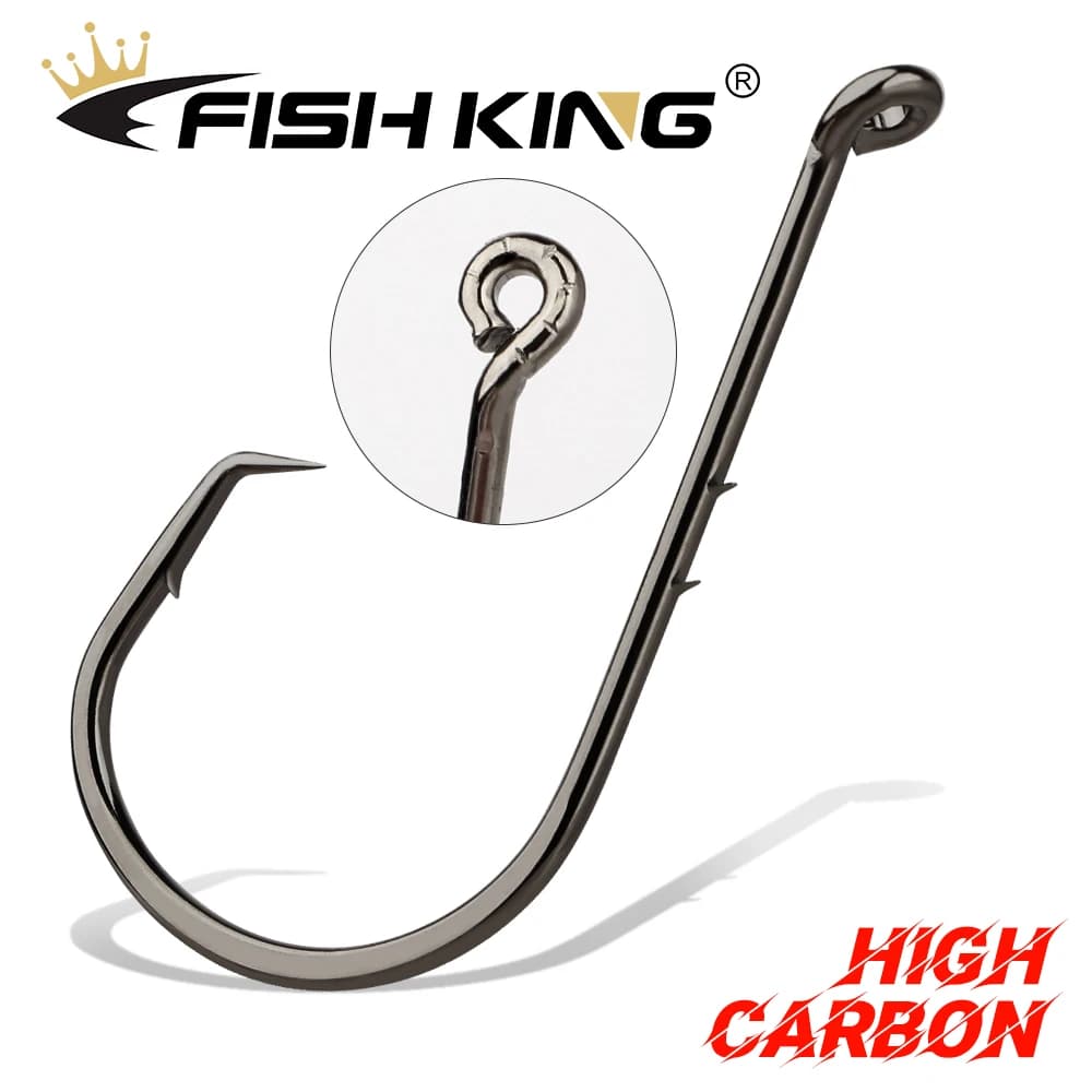 FISH KING 25/50PCS Double Back Stab Saltwater Fishing Hooks Strong Circle Fishhook Bait Catfish Fishing Eagle Claw Circle Hooks