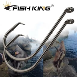 FISH KING 25/50PCS Double Back Stab Saltwater Fishing Hooks Strong Circle Fishhook Bait Catfish Fishing Eagle Claw Circle Hooks