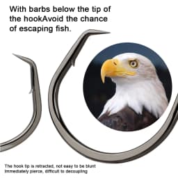 FISH KING 25/50PCS Double Back Stab Saltwater Fishing Hooks Strong Circle Fishhook Bait Catfish Fishing Eagle Claw Circle Hooks