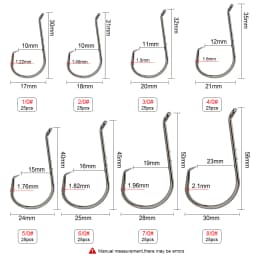 FISH KING 25/50PCS Double Back Stab Saltwater Fishing Hooks Strong Circle Fishhook Bait Catfish Fishing Eagle Claw Circle Hooks
