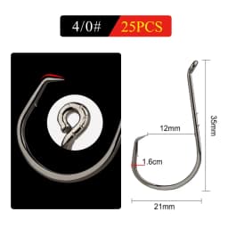 FISH KING 25/50PCS Double Back Stab Saltwater Fishing Hooks Strong Circle Fishhook Bait Catfish Fishing Eagle Claw Circle Hooks