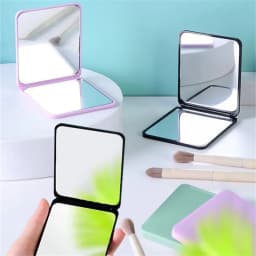 Mirror Foldable Makeup Mirror Portable Double-Sided Mirror Student Dormitory Desktop Small Gift Mini Pocket Mirror Home Decor