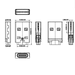 3/5/10PCS Type-C Female to Double-sided USB Am Male Connector 2.0 Charging Version Adapter with PCB Board Inside