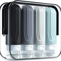4 Pack Leak Proof Travel Bottle Set Made Of Silicone - TSA-Approved Containers For Toiletries And Conditioner