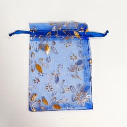 25/50/100pcs Organza Gift Bag 9x12cm 10x15cm Bauhinia Foil Stamping Flower Print Wedding Party Candy Jewelry Packaging Pouches