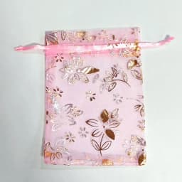 25/50/100pcs Organza Gift Bag 9x12cm 10x15cm Bauhinia Foil Stamping Flower Print Wedding Party Candy Jewelry Packaging Pouches
