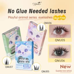Yelix Glue Free Lashes Soft Natural Eyelashes Thick False Eyelashes DIY Individual Lash Clusters Daily Dating Makeup Lashes