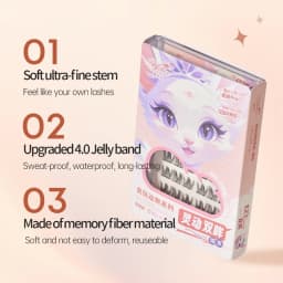 Yelix Glue Free Lashes Soft Natural Eyelashes Thick False Eyelashes DIY Individual Lash Clusters Daily Dating Makeup Lashes