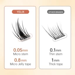 Yelix Glue Free Lashes Soft Natural Eyelashes Thick False Eyelashes DIY Individual Lash Clusters Daily Dating Makeup Lashes