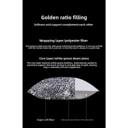95% Goose Down Pillow White Cotton PillowCover Rectangle Bedroom Sleep 5-Star Hotel Pillow Low-Mid-high Pillows for Sleeping