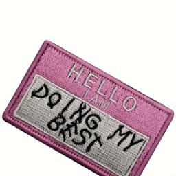 1pc "DOING MY BEST" Tactical Morale Patch with Hook & Loop - Embroidered Fastner Badge for Molle Backpacks, Caps, Vest