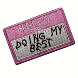 1pc "DOING MY BEST" Tactical Morale Patch with Hook & Loop - Embroidered Fastner Badge for Molle Backpacks, Caps, Vest