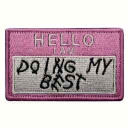 1pc "DOING MY BEST" Tactical Morale Patch with Hook & Loop - Embroidered Fastner Badge for Molle Backpacks, Caps, Vest