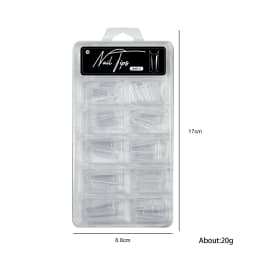 100pcs Almond Square Traceless Transparent False Nail Stickers Full Cover Pressed Nail Acrylic Suitable for Nail Art Extension