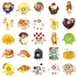 10/30/50pcs Funny Food Cat Meme Waterproof Graffiti Stickers Aesthetic Decorative Decal Laptop Phone Fridge Scrapbooking Sticker