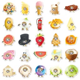 10/30/50pcs Funny Food Cat Meme Waterproof Graffiti Stickers Aesthetic Decorative Decal Laptop Phone Fridge Scrapbooking Sticker