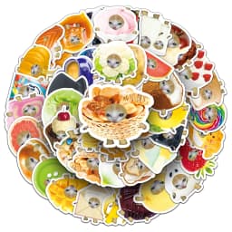 10/30/50pcs Funny Food Cat Meme Waterproof Graffiti Stickers Aesthetic Decorative Decal Laptop Phone Fridge Scrapbooking Sticker
