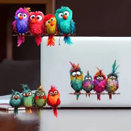 1PC Funny Bird Creative Glass Window Decorative Stickers for Windows Glass Wall Mirror Festival Home Decoration Vinyl Decals
