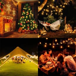 Updated Solar String Lights Outdoor Waterproof 60LED 8 Modes Crystal Globe Christmas Lights for Garden Lawn Porch Decor Camping