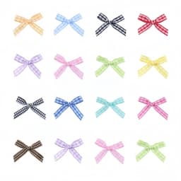 50Pcs/Lot Mini Plaid Stain Ribbon Bow Checkered Gingham Bow For DIY Sewing Crafts Wedding Decoration Hairpin Garment Accessories