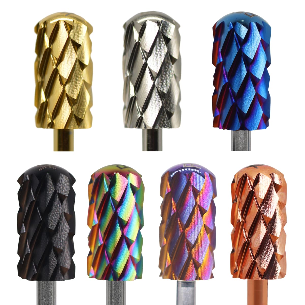 RolinStar 6.6 Large Round Top Barrel Safety 5XC 7 Color Acrylic Powder Dipping Killer Remover Strongest Nail Drill Bits