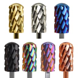RolinStar 6.6 Large Round Top Barrel Safety 5XC 7 Color Acrylic Powder Dipping Killer Remover Strongest Nail Drill Bits