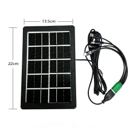 10W 6V Outdoor Portable Solar Panel Charger Waterproof 6.7ft Cord 2-in-1 Micro USB Type-C for Security Camera USB Powered Device