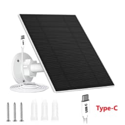 10W 6V Outdoor Portable Solar Panel Charger Waterproof 6.7ft Cord 2-in-1 Micro USB Type-C for Security Camera USB Powered Device