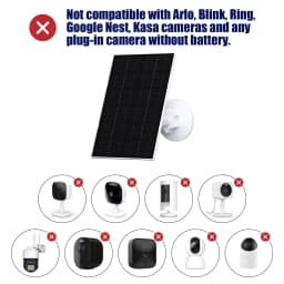 10W 6V Outdoor Portable Solar Panel Charger Waterproof 6.7ft Cord 2-in-1 Micro USB Type-C for Security Camera USB Powered Device