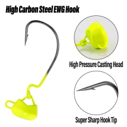 3/5pcs Ned Rig Jig Heads Weedless Swinging Jig Head Hook for Crappie Swimbait EWG Wide Gap Hook Freshwater Bass