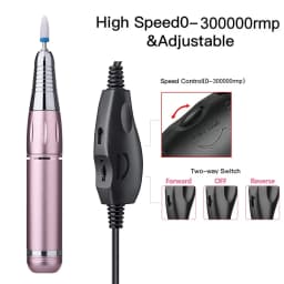 Electric Nail Drill Power Cord USB Charger Power Line For Manicure Tools Nail File Kit Cord 5.5 Adjustable Speed and Direction