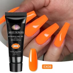 MEET ACROSS 20ml Fluorescent Extension Nail Gel Bright Pink Blue Purple UV Hard Gel Nails Finger Prolong Neon Buliding Gel