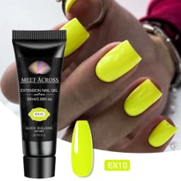 MEET ACROSS 20ml Fluorescent Extension Nail Gel Bright Pink Blue Purple UV Hard Gel Nails Finger Prolong Neon Buliding Gel