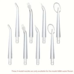 4-Pack GentleCare Water Flosser Tips - Easy-to-Attach, Durable Plastic Nozzles for a Hygienic Clean, Convenient Replacement
