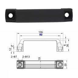2PCS Cabinet Handle Thickened Cabinet Door Handles Black Plastic Industrial Cabinet Handles Cabinet Door Handle