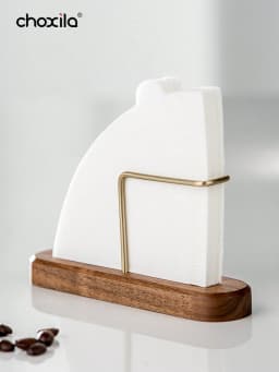 1pc Coffee Filter Paper Holder Filter Paper Rack, Walnut Wooden Filter Paper Stand, Pour Over Coffee Filter Paper Storage