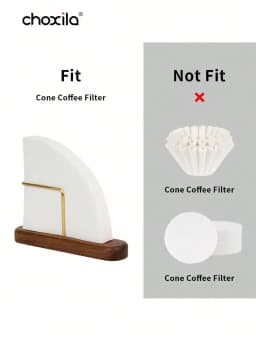 1pc Coffee Filter Paper Holder Filter Paper Rack, Walnut Wooden Filter Paper Stand, Pour Over Coffee Filter Paper Storage