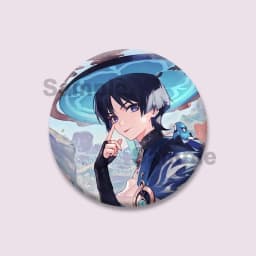 Popular Game Figure Wanderer Badges Genshin Impact Round Brooches Cartoon Cosplay Lapel Pins Backpacks Bag Accessories Fan Gifts