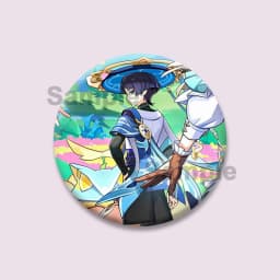 Popular Game Figure Wanderer Badges Genshin Impact Round Brooches Cartoon Cosplay Lapel Pins Backpacks Bag Accessories Fan Gifts
