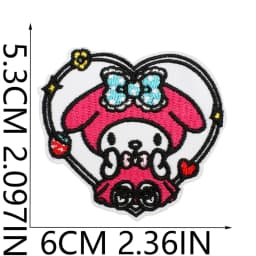 Anime White Dog Patches for Clothing Kawaii Embroidered Patches on Clothes Stickers DIY Ironing Appliques Jacket Jeans Stripes