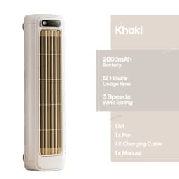 KINSCOTER Portable Air Conditioner Fan 2000mAh Quiet Desktop Tower Fan Wall Non-drilling Circulating Fan 3 Speeds Adjustable