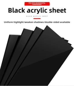 Mirror Light Black Acrylic Board Can Reflect Sheet Methacrylate Plate Custom DIY Craft Project Sign Table Number Sign