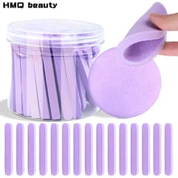 Compress Face Wash Puff with Storage Box Facial Cleansing Sponge for Makeup Remover Round Face Wash Sponge Skincare Beauty Tool
