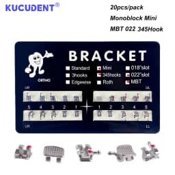 20Pcs/1Pack Dental Orthodontic Brackets Brace Roth/MBT 022 345 Hooks Metal Monoblock Brackets Dentist Treatment Ortho Materials