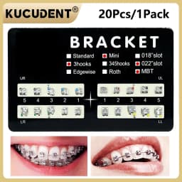 20Pcs/1Pack Dental Orthodontic Brackets Brace Roth/MBT 022 345 Hooks Metal Monoblock Brackets Dentist Treatment Ortho Materials
