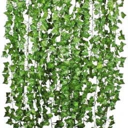 Artificial Green Ivy Leaf Rattan Creeper Leaves Vine Hanging Garland DIY Fake Flowers Plants for Garden Wedding Party Home Decor